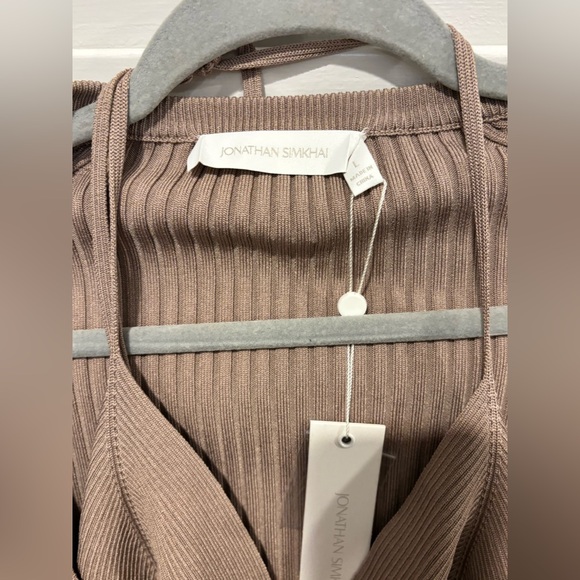 Jonathan Simkhai Jayline Layered Bralette Ribbed Long Sleeve Top Size Large NWT - Picture 6 of 7